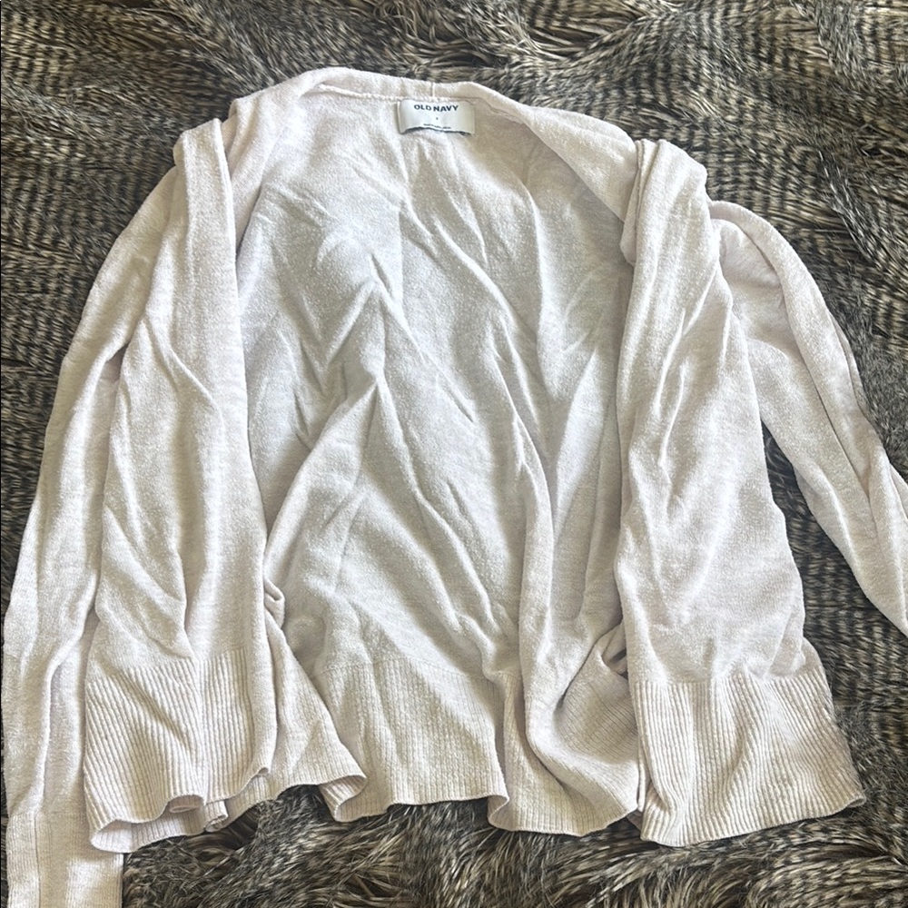 Old Navy Cream Cardigan Sweater Lightweight Open Front